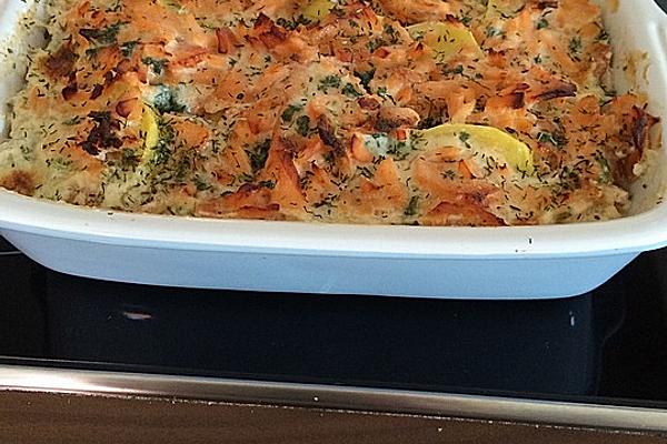 Potato Casserole with Smoked Salmon