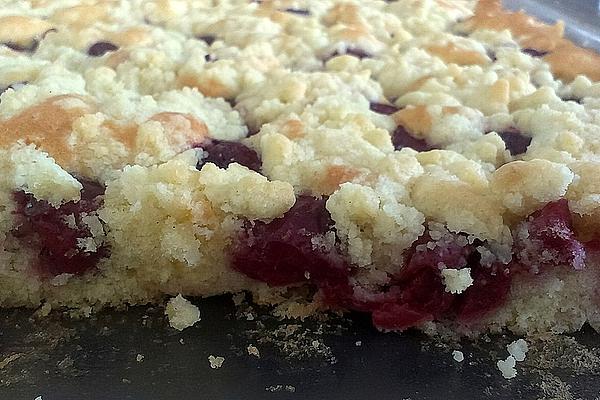 Quick Crumble Cake with Morello Cherries
