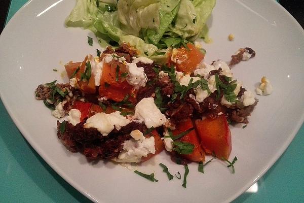 Quick Pumpkin Mince Pan with Feta