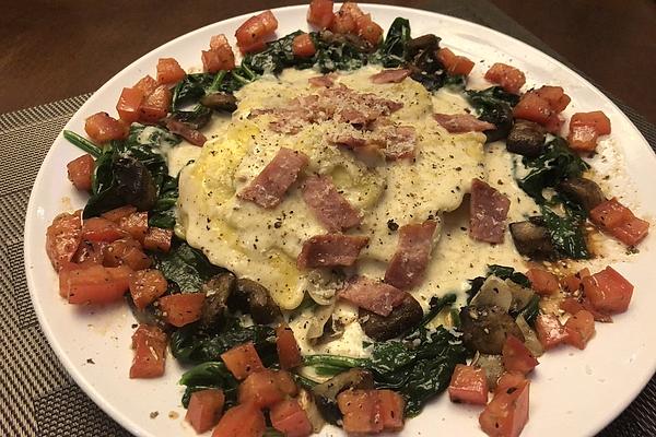 Ravioli and Spinach Pan