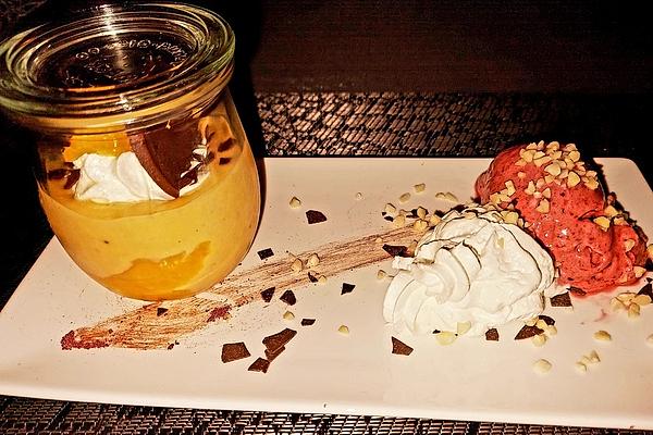 Red Berry Ice Cream, Tonka Bean Sabayon and Citrus Fruit Compote