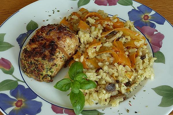 Risotto with Pikeperch Fillet Rolls