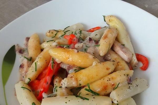 Schupfnudel – Asparagus – Pan with Meat