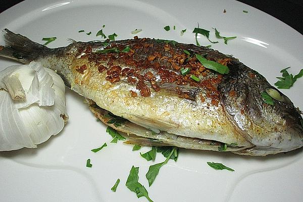Sea Bream in Baked Garlic