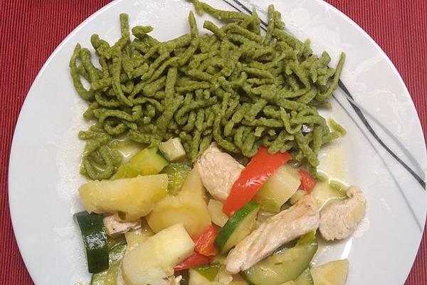 Sliced ​​turkey with Parsnip, Zucchini and Bell Pepper