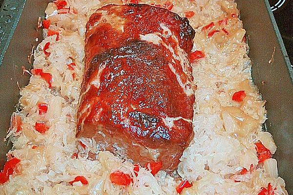 Smoked Pork with Pineapple – Sauerkraut from Oven