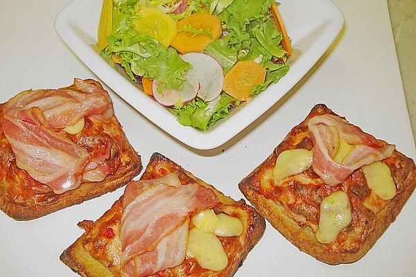 Spicy Slices Of Bread with Sausage Meat