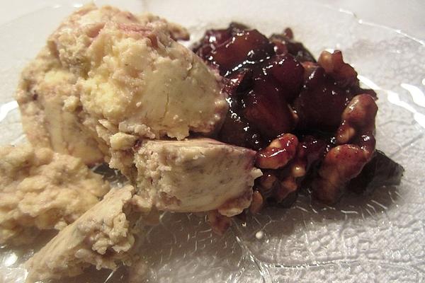 Stilton with Port on Pear Compote