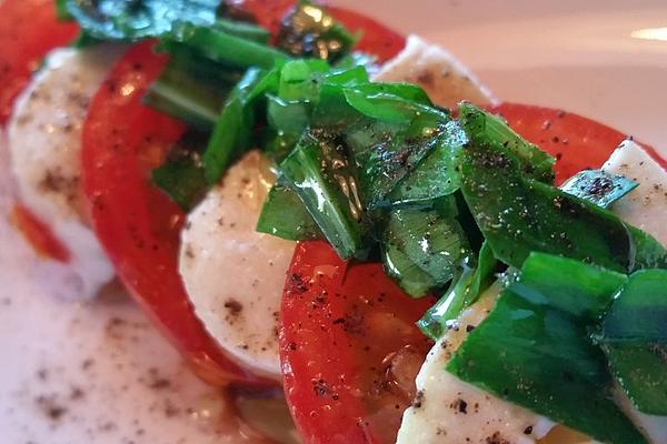 Tomato Mozzarella with Wild Garlic