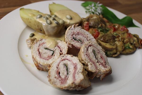 Turkey Rolls in Mustard – Caper Sauce