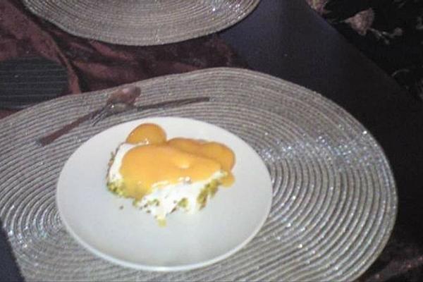 Vanilla Quark Slices with Apricot Pulp