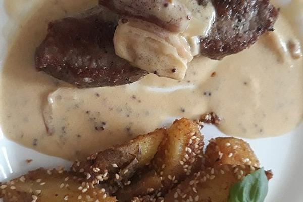 Veal Steak in Mustard Sauce