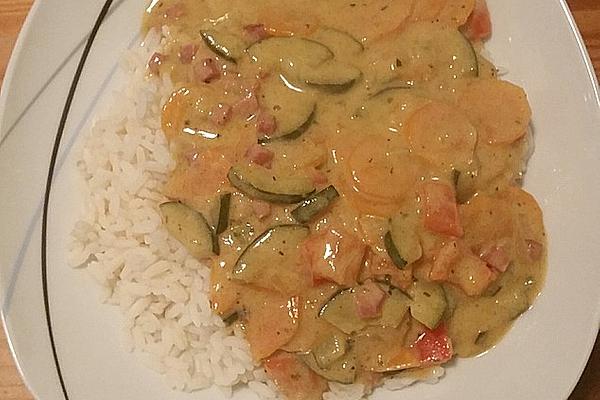 Vegetable Cream Sauce with Bacon