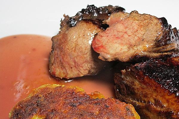 Venison Steaks in Mulled Wine Sauce